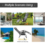 Vineego 2 Pack Patio Zero Gravity Chair Outdoor Lounge Chaise Folding Steel Chair 2 Capacity- Black