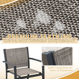 Vineego 3 Pieces Patio Furniture Set Textilene Bistro Set Outdoor Conversation Set Modern Porch Furniture Lawn Chairs with Coffee Table, Black