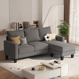 Devoko 70.8" L-Shaped Sectional Sofa with Ottoman Ergonomic Support Sofa Couch for Small Spaces Living Room, Apartment