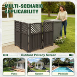 Vineego Fence Privacy Screen,4 Panels Outdoor Screen Enclosure for Patio & Yard, Resin Fence Panels Ideal for Hiding Air Conditioner and Trash Can