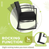 Devoko 3 Pieces Outdoor Plastic Bistro Set Patio Conversation Set with Cushion and Table, Black
