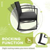 Devoko 3 Pieces Outdoor Plastic Bistro Set Patio Conversation Set with Cushion and Table, Black