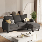 Devoko 70.8" L-Shaped Sectional Sofa with Ottoman Ergonomic Support Sofa Couch for Small Spaces Living Room, Apartment