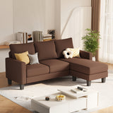 Devoko 70.8" L-Shaped Sectional Sofa with Ottoman Ergonomic Support Sofa Couch for Small Spaces Living Room, Apartment