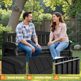 Vineego 82 Gallon Storage Patio Bench and Deck Box Organization Storage Combi for Patio, Garden