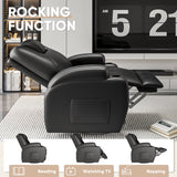 Vineego 360° Swivel Recliner Oversized Massage Rocking Chair Nursery Chair Power Living Room Furniture With Two Cup Holde