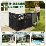 Vineego Fence Privacy Screen,4 Panels Outdoor Screen Enclosure for Patio & Yard, Resin Fence Panels Ideal for Hiding Air Conditioner and Trash Can