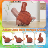 Devoko Power Lift Recliner Chair with Massage - Remote Control, Leathaire Fabric, Cup Holders for Elderly & Home Theater