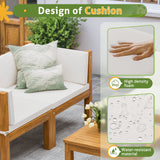 Homall 6 Pieces Acacia Wood Patio Conversation Set Wood Sectional Set Outdoor Furniture Set with Cushions, White