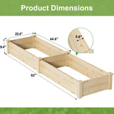 Devoko 92x22x9" Garden Bed Divisible Wooden Planter Box, Outdoor Patio Garden Box Kit to Grow Flower, Fruits, Herbs and Vegetables for Backyard, Patio, Balcony