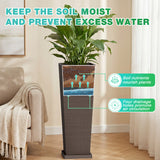 Vineego 24" Tall Planters for Outdoor Plants Set of 2, Woven-Textured Outdoor Plant Pots for Patio, Front Porch