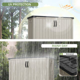 Devoko Resin Outdoor Storage Shed, With Stable Floor and Lockable Door, All-Weather Storage Shed, White