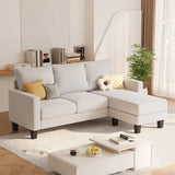 Devoko 70.8" L-Shaped Sectional Sofa with Ottoman Ergonomic Support Sofa Couch for Small Spaces Living Room, Apartment