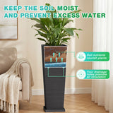 Vineego 24" Tall Planters for Outdoor Plants Set of 2, Woven-Textured Outdoor Plant Pots for Patio, Front Porch