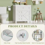 Devoko 30'' Bathroom Vanity with Resin Sink, Wood Bathroom Vanity Basin Cabinet with Storage Drawers & Shelves