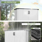 Devoko Resin Outdoor Storage Shed, With Stable Floor and Lockable Door, All-Weather Storage Shed, White