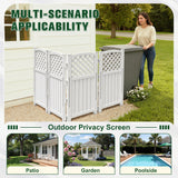Vineego Fence Privacy Screen,4 Panels Outdoor Screen Enclosure for Patio & Yard, Resin Fence Panels Ideal for Hiding Air Conditioner and Trash Can