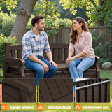 Vineego 82 Gallon Storage Patio Bench and Deck Box Organization Storage Combi for Patio, Garden