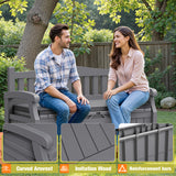 Vineego 82 Gallon Storage Patio Bench and Deck Box Organization Storage Combi for Patio, Garden