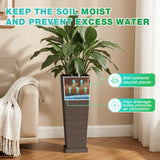 Vineego 24" Tall Planters for Outdoor Plants Set of 2, Woven-Textured Outdoor Plant Pots for Patio, Front Porch