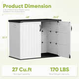 Devoko Outdoor Storage Cabinet 26 Cu Ft with Lockable Doors, Horizontal Storage Shed Waterproof Patio Tools Storage Box for Sofa Cushions, Gardening Tools and Accessories (White)