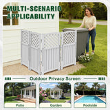 Vineego Fence Privacy Screen,4 Panels Outdoor Screen Enclosure for Patio & Yard, Resin Fence Panels Ideal for Hiding Air Conditioner and Trash Can