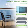 Devoko 3 Pieces Modern Outdoor Conversation Patio Furniture Sets Textilene Bistro, with Glassed Table Steel Frame, Black