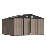 Devoko 10x8 Ft Metal Storage Shed, Lockable Steel Garden Shed for Patio Backyard Outdoor Tools