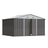 Devoko 10x8 Ft Metal Storage Shed, Lockable Steel Garden Shed for Patio Backyard Outdoor Tools