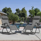 Vineego 2 Pack Patio Zero Gravity Chair Outdoor Lounge Chaise Folding Steel Chair 2 Capacity- Black