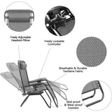 Vineego 2 Pack Patio Zero Gravity Chair Outdoor Lounge Chaise Folding Steel Chair 2 Capacity- Black