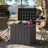 Devoko 31 Gallon Small Deck Box, Lockable Resin Patio Outdoor Storage Box, Weatherproof Outside Storage Bin for Patio Cushions, Garden Tools, Pool Supplies