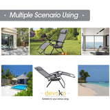 Vineego 2 Pack Patio Zero Gravity Chair Outdoor Lounge Chaise Folding Steel Chair 2 Capacity- Black