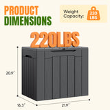 Devoko 31 Gallon Small Deck Box, Lockable Resin Patio Outdoor Storage Box, Weatherproof Outside Storage Bin for Patio Cushions, Garden Tools, Pool Supplies