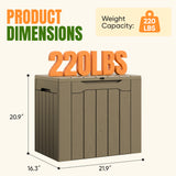 Devoko 31 Gallon Small Deck Box, Lockable Resin Patio Outdoor Storage Box, Weatherproof Outside Storage Bin for Patio Cushions, Garden Tools, Pool Supplies