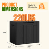 Devoko 31 Gallon Small Deck Box, Lockable Resin Patio Outdoor Storage Box, Weatherproof Outside Storage Bin for Patio Cushions, Garden Tools, Pool Supplies