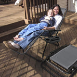Vineego 2 Pack Patio Zero Gravity Chair Outdoor Lounge Chaise Folding Steel Chair 2 Capacity- Black