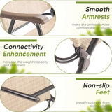 Upgraded Version 4 Pcs Patio Folding Chairs with Arms, Portable Outdoor Lawn Chairs, Sling Back Chairs for Camping,lawn, Pool, Courtyard, Balcony & Garden(Set of 4)
