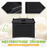 Vineego All-Weather use Trashbin with Lid, Patio Resin Hideaway Trash Can with Waterproof for Backyard
