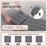 Devoko 44 Pack Interlocking Deck Tiles, 12x12 Inch Waterproof Plastic Patio Floor Tiles, Snap Lock Outdoor Flooring for Balcony Pool Garden, Gray