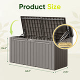 Devoko 99 Gallon Deck Box, Outdoor Storage Container with Lockable Lid, Waterproof Resin Storage Bin for Patio Cushions, Garden Tools & Pool Supplies
