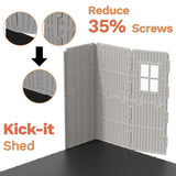 Devoko 10x12 FT Resin Outdoor Storage Shed with Floor, Beige | Large Plastic Garden Shed with Windows & Lockable Door, Multipurpose Tool Storage Shed for Patio Backyard Lawn