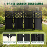 Vineego Fence Privacy Screen,4 Panels Outdoor Screen Enclosure for Patio & Yard, Resin Fence Panels Ideal for Hiding Air Conditioner and Trash Can