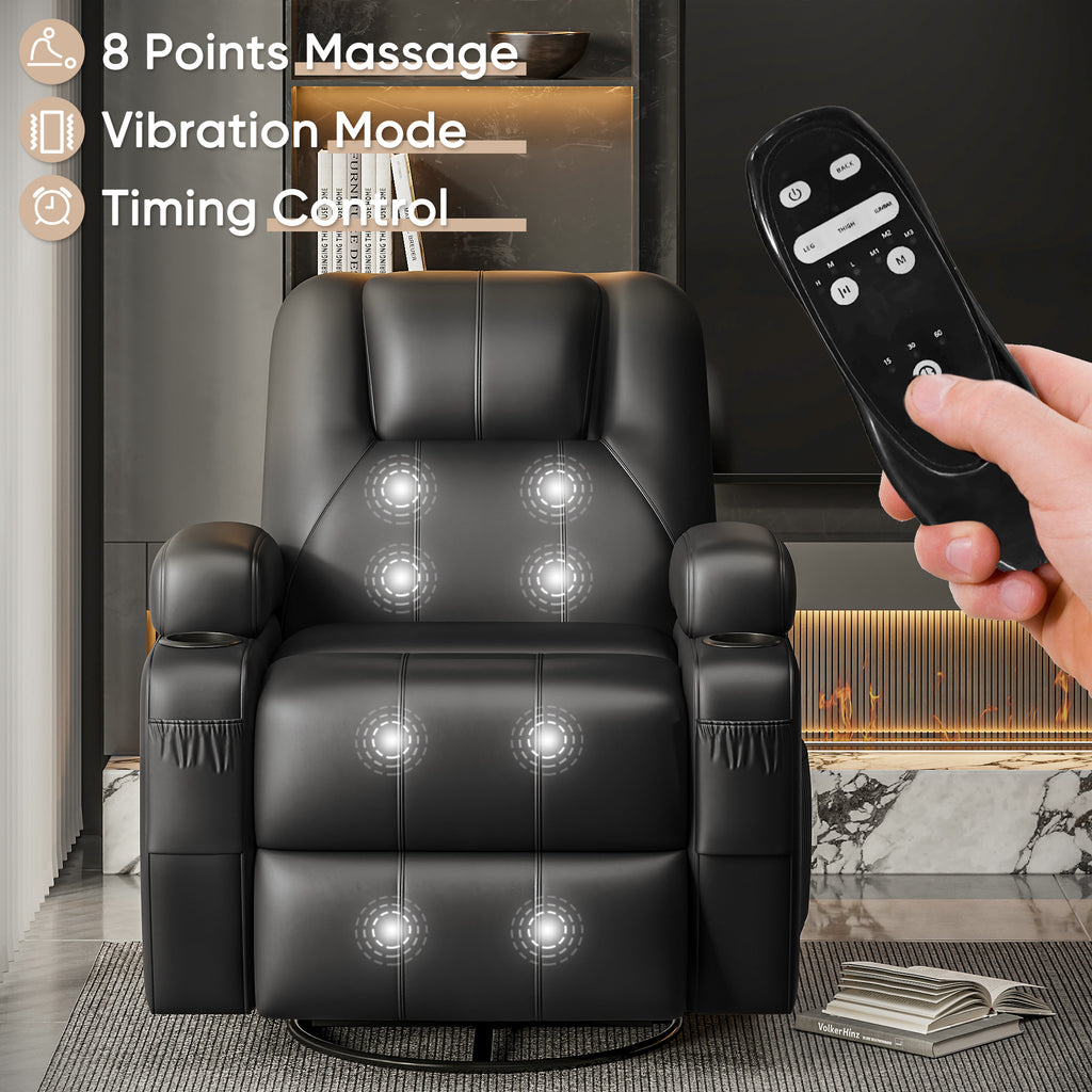 Devoko 360° Swivel Recliner Oversized Massage Rocking Chair Nursery Ch