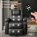 Vineego 360° Swivel Recliner Oversized Massage Rocking Chair Nursery Chair Power Living Room Furniture With Two Cup Holde