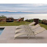 Vineego Patio Lounge Chairs Set of 2 Beach Adjustable Chaise Lounge Outdoor Pool Side Folding Recliners, Beige