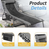 Vineego 1-Piece Patio Metal Lounge Chairs Folding Adjustable Chaise Chair with Side Bag, Gray
