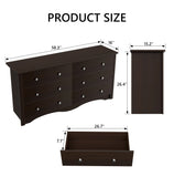 Lumihaven Rustic Modern Chest of 6 Drawers,Extra Wide Double Dresser for Master Bedroom or Nursery Storage