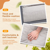 Devoko 4 Pieces Patio Conversation Set Outdoor Metal Frame Table and Thick Cushion, Gray
