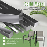 Devoko 7 Pieces Patio Dining Set Outdoor Furniture Set 6 Stackable Textilene Armchairs with Rectangular Table, Light Gray